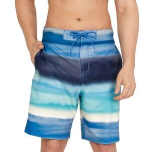 NWT Speedo Men's Blue Swim Trunk Knee Length Boardshort Bondi Printed - Size XXL